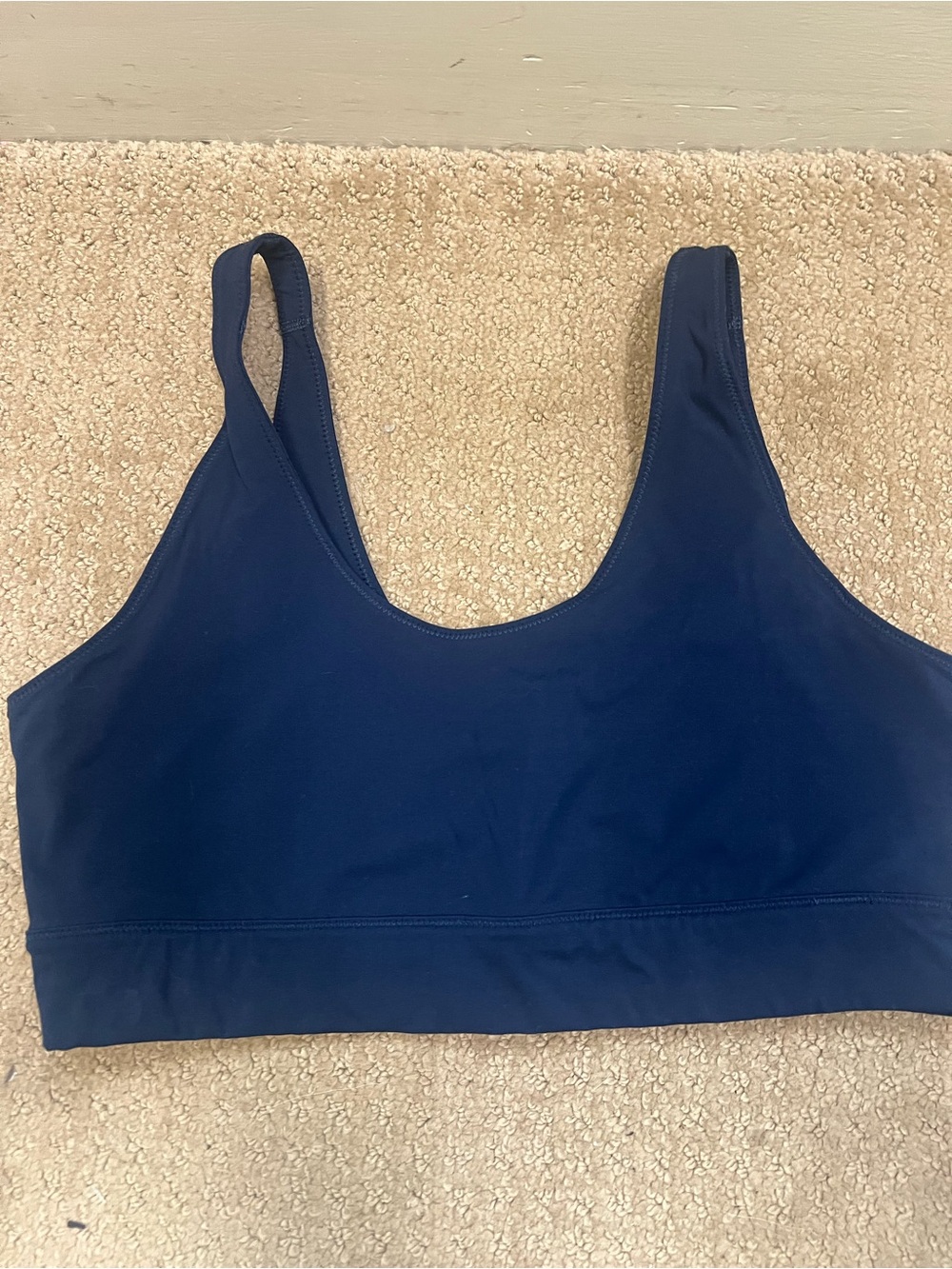 Free People Navy Scoop-Front Sports Bra